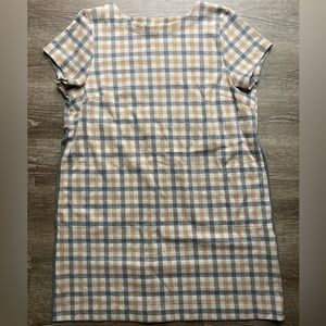 J Jill Mini Dress Plaid Grey and Tan Size XL Petite